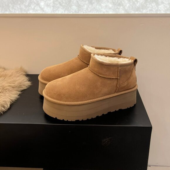 UGG Shoes - UGG Womens classic ultra mini platform boots Chestnut